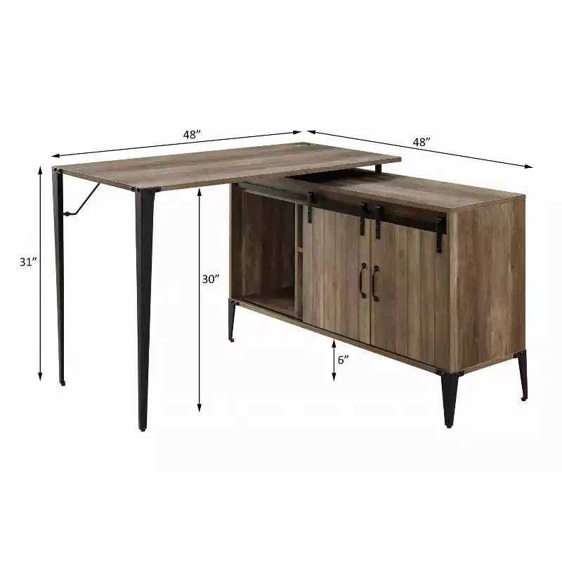 Bureau d'ordinateur en MDF avec tiroirs et étagères ouvertes