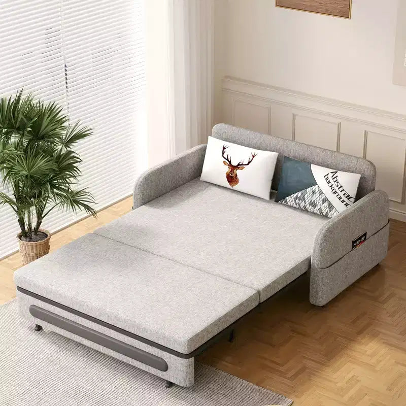 Canapé-lit convertible en lin avec rangement caché 61,61"L