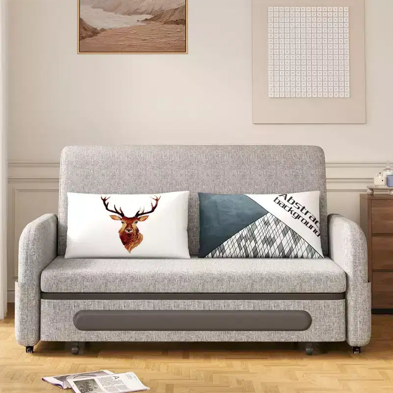 Canapé-lit convertible en lin avec rangement caché 61,61"L