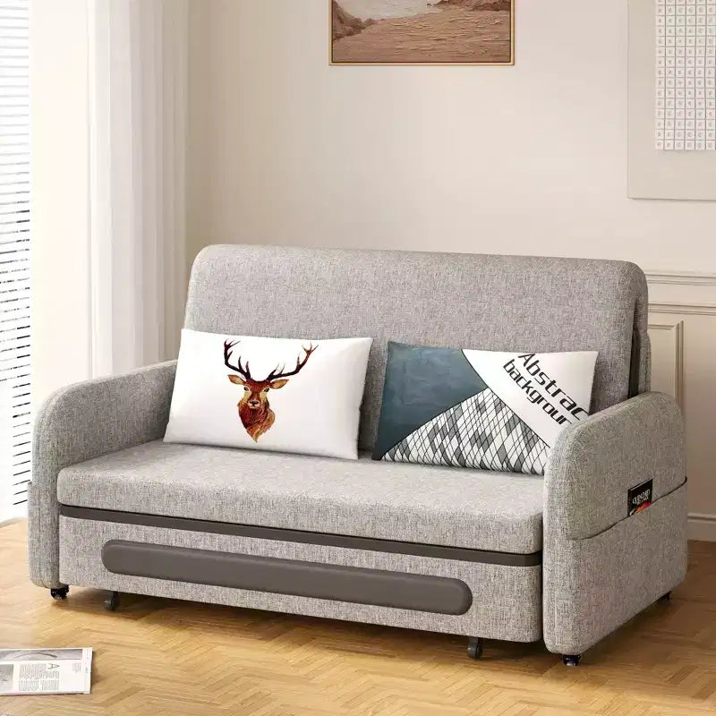 Canapé-lit convertible en lin avec rangement caché 61,61"L
