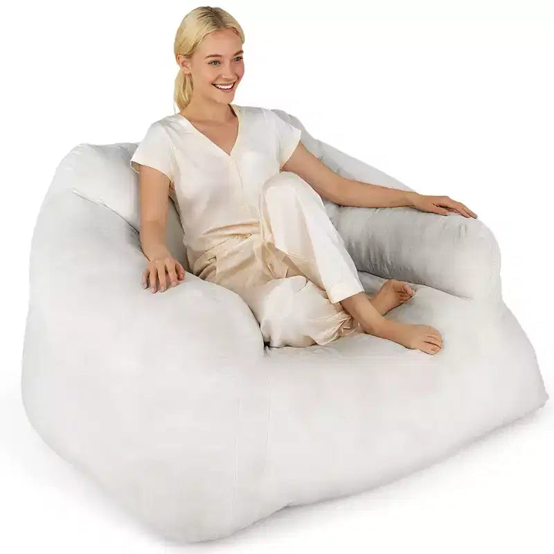 Pouf poire en velours avec accoudoirs 130 cm L x 112 cm l