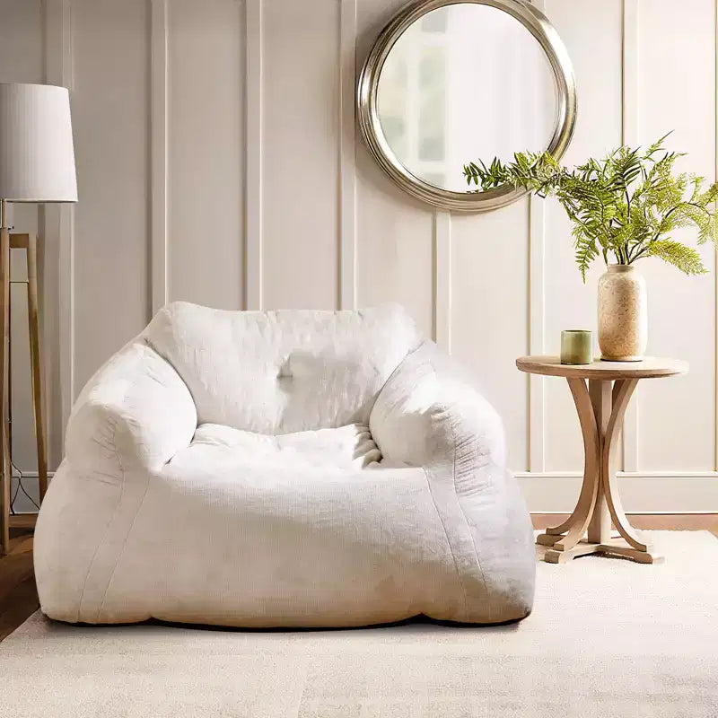Pouf poire en velours avec accoudoirs 130 cm L x 112 cm l
