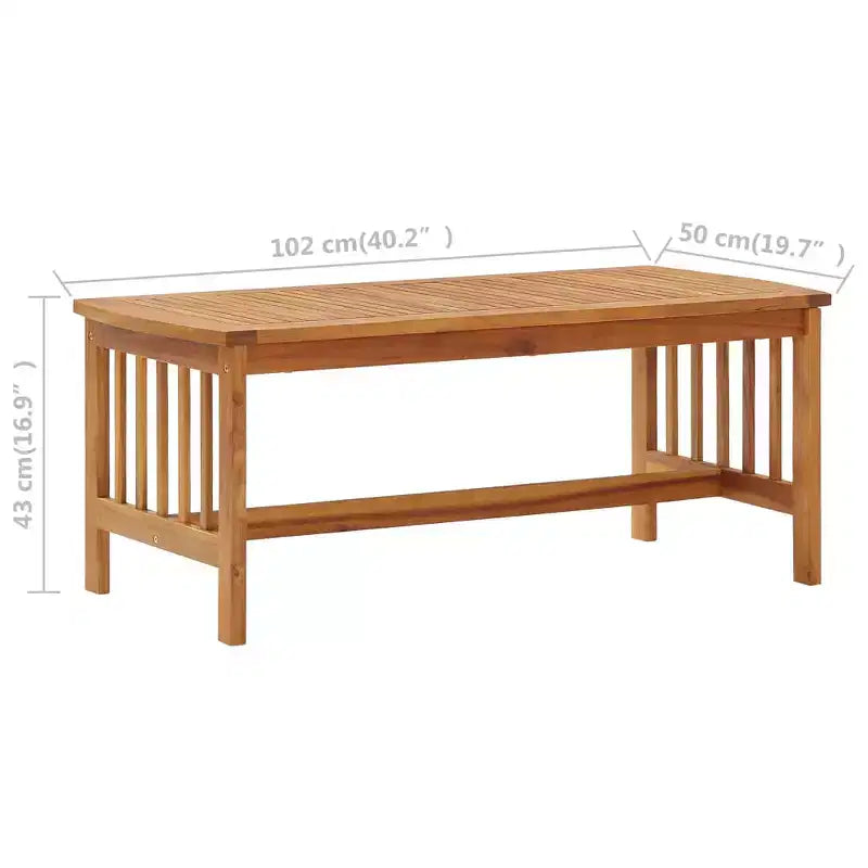 Table basse en bois d'acacia massif 102 cm (L) × 50 cm (P)