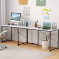 Bureau d'angle en métal pour 2 personnes avec prises électriques et étagère pour écran 95"L 56 lb