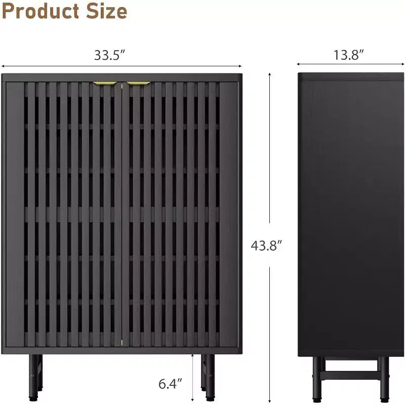 Meuble à chaussures 6 niveaux en MDF avec portes persiennes, 24 paires, 43 kg