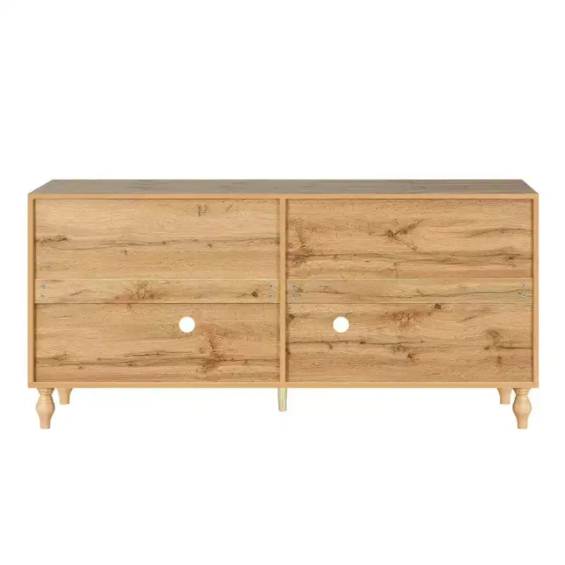 Buffet-bahut en bois avec portes sculptées et poignées métalliques 80 lb