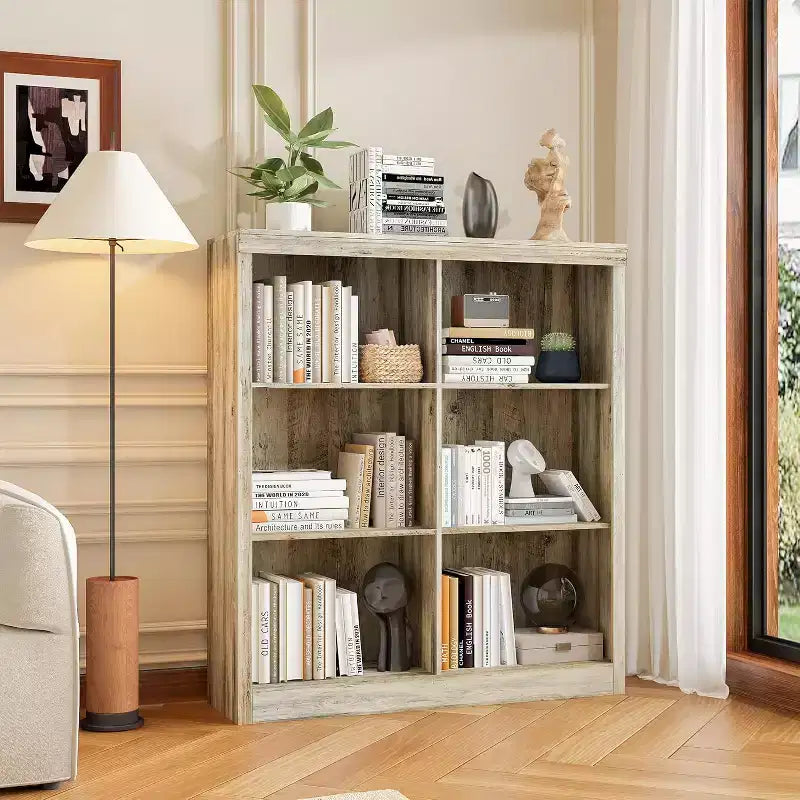 Étagère ouverte à 6 cubes et 3 niveaux en MDF, 40 kg