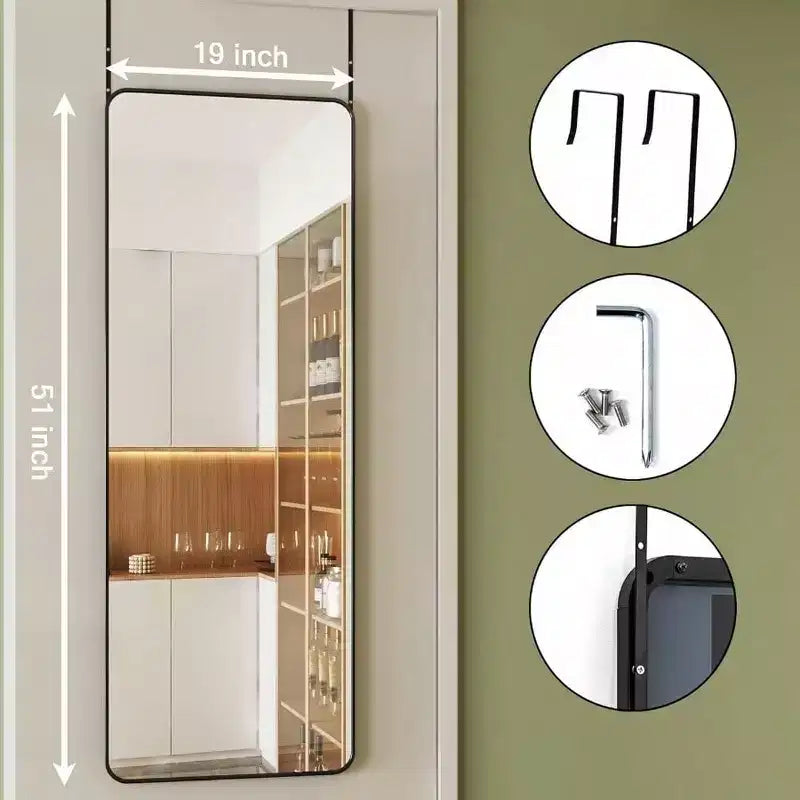 Miroir Psyché de Porte en Métal 130 cm H x 48 cm L