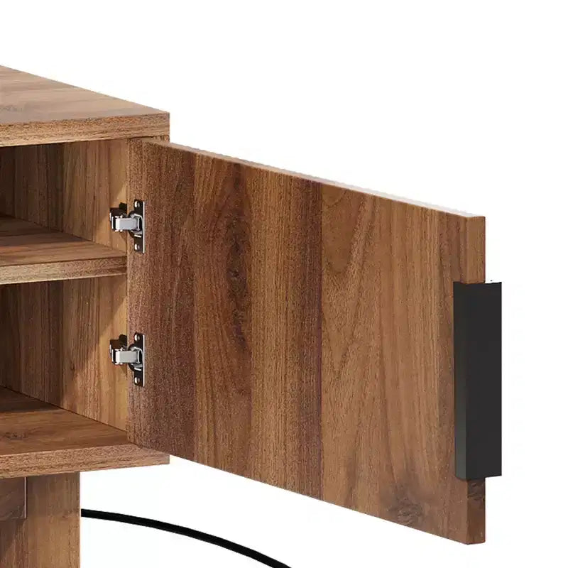 Meuble TV cannelé en panneau de fibres avec prises de courant pour téléviseurs jusqu'à 65 po 26,85 kg